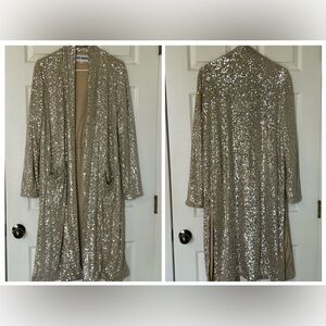 EUC STEVE MADDEN GOLD SEQUIN DUSTER S